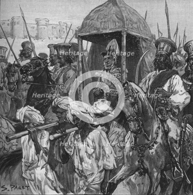 'Napier, In Full Uniform, Was Borne Into Hyderabad in a Magnificent Palanquin', 1902. Artist: Sidney E Paget.