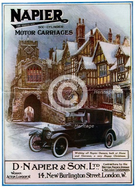 Napier, six cylinder motor carriages, 1917. Artist: Unknown