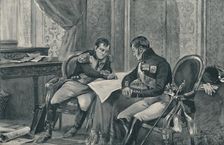 Napoleon and Alexander at Tilsit Studying The Map of Europe 1807, (1896)
