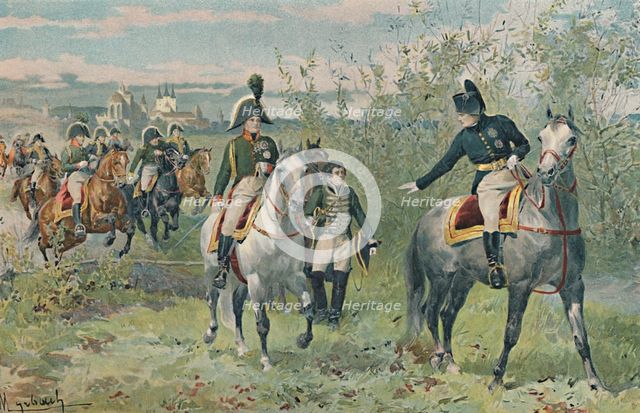 'Napoleon and Alexander at Erfurt', 1808, (1896).  Artist: Unknown.