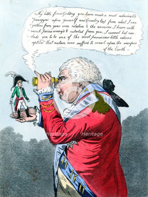 Napoleon and King George III as Gulliver and the King of Brobdingnag, July 1803. Artist: James Gillray