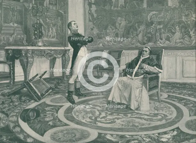 'Napoleon And Pius VII at Fontainbleau', 1813, (1896). Artist: Peter Aitken.