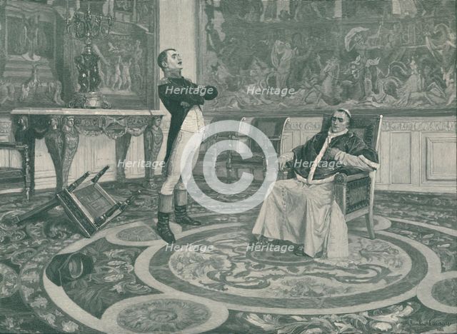 'Napoleon And Pius VII at Fontainbleau', 1813, (1896). Artist: Peter Aitken.