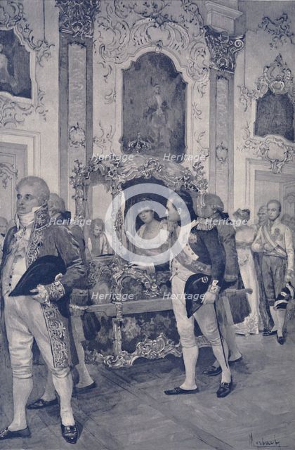 'Napoleon and the Empress of Austria at Dresden', 1812, (1896).  Artist: Unknown.