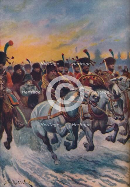 'Napoleon at the Retreat from Moscow', c1925. Artist: Stanley Llewellyn Wood.