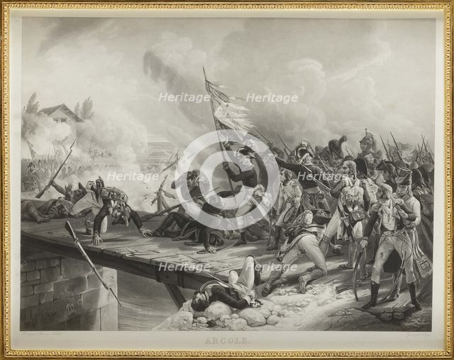 Napoleon Bonaparte at the Pont d'Arcole.