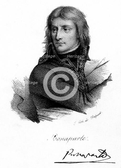 Napoleon Bonaparte as a young man, c 1790s, (c1830).  Artist: Delpech