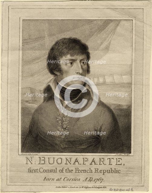 Napoleon Bonaparte as First Consul of France, 1801. Artist: Nutter, William (1754-1802)