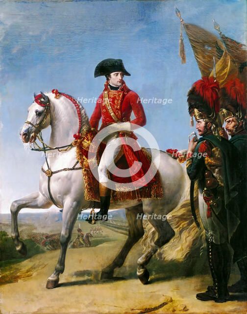 Napoleon Bonaparte, First Consul, Reviewing his Troops after the Battle of Marengo. Artist: Gros, Antoine Jean, Baron (1771-1835)