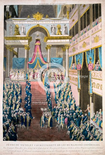 'Napoleon Bonaparte is crowned Emperor Napoleon I, 2nd December, 1804', 19th century. Artist: Unknown