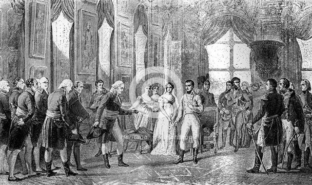 Napoleon Bonaparte is proclaimed Emperor of the French at Saint-Cloud, 18th May 1804 (1882-1884). Artist: Unknown