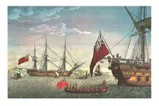 Napoleon goes aboard the Northumberland for his journey to St Helena, 8 August 1815, (c1850). Artist: Edme Bovinet