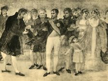 Napoleon decorating David at the Salon du Louvre, Paris, 1808, (1921). Creator: Unknown