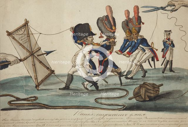 Napoleon Flying Kite, 1813.