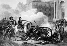 Napoleon helping to defeat counter-revolutionaries in Paris, French Revolution, 1795