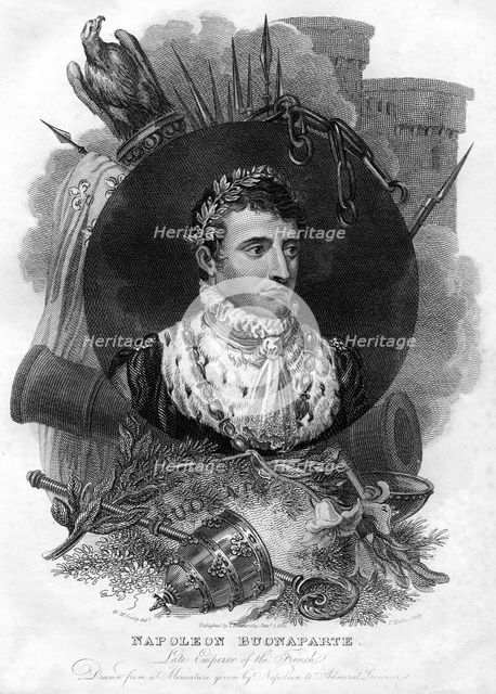 Napoleon I (1769-1821), Emperor of France, 1816.Artist: T Wallis