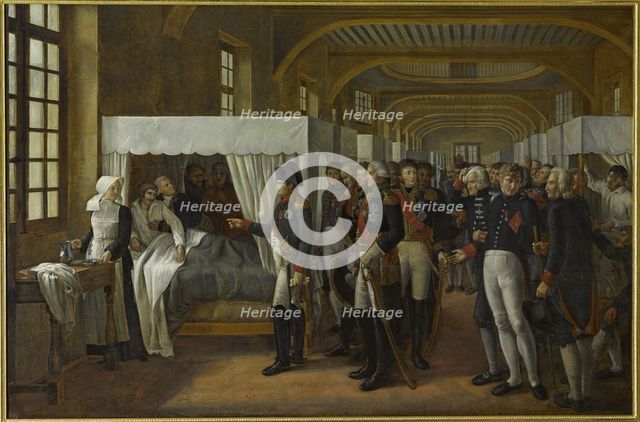 Napoleon I visiting the infirmary of Les Invalides, February 11, 1808.