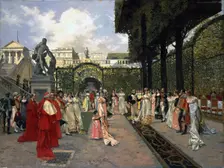 Napoleon I and the King of Rome at Saint-Cloud in 1811 1896. Creator: Flameng, François (1856-1923)