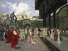 Napoleon I and the King of Rome at Saint-Cloud in 1811 1896. Creator: Flameng, François (1856-1923)