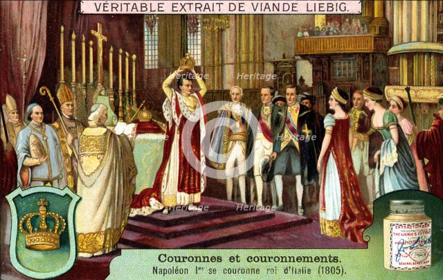 Napoleon I crowns himself King of Italy in 1805, (c1900). Artist: Unknown