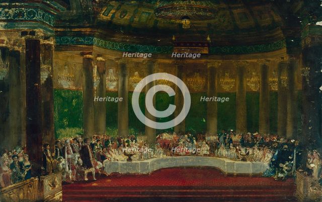Napoleon I's wedding meal in Tuileries on April 2, 1810, c1805 — 1815. Creator: Alexandre Dufay.