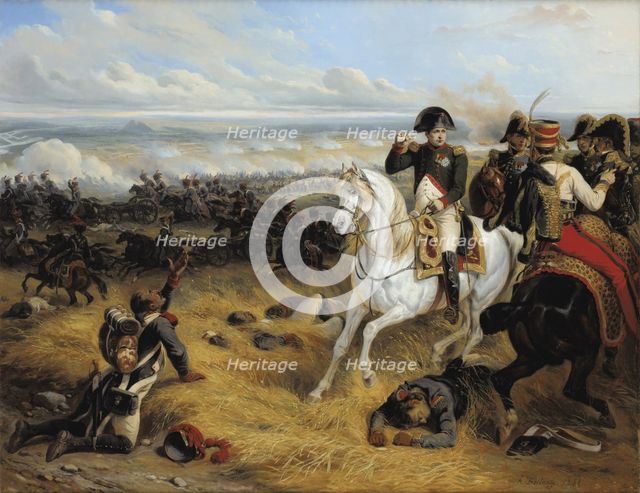 Napoleon in the Battle of Wagram, 1841. Artist: Bellangé, Hippolyte (1800-1866)