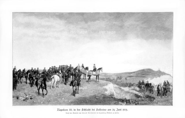 'Napoleon III at the Battle of Solferino', (1863), 1900.Artist: Jean Louis Ernest Meissonier