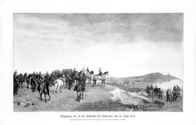 'Napoleon III at the Battle of Solferino', (1863), 1900.Artist: Jean Louis Ernest Meissonier