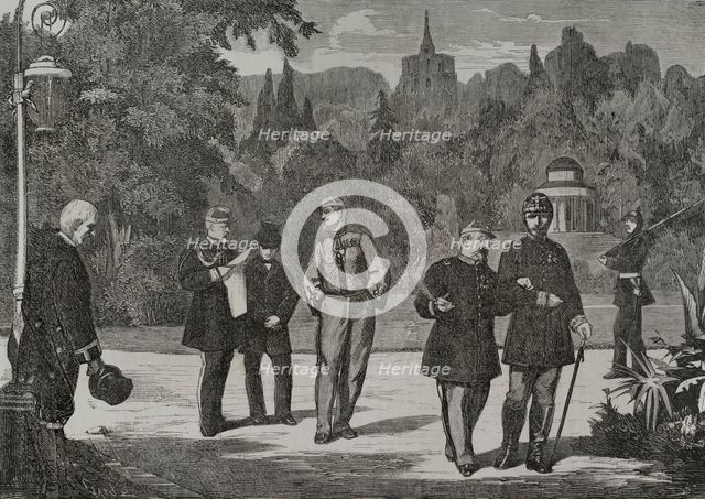 Napoleon III at Wilhelmshöhe Palace in the Prussian city of Kassel, his residence..., 1870.  Creator: Tomás Carlos Capuz.