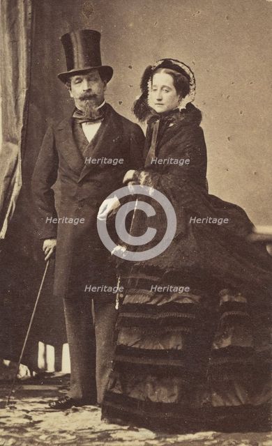 [Napoleon III and Empress Eugenie], ca. 1865. Creator: André-Adolphe-Eugène Disdéri.
