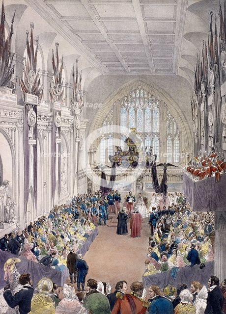 Napoleon III and Empress Eugenie at Guildhall, London, 1855. Artist: Edmund Morin