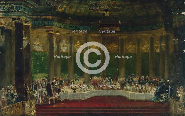 Napoleon I's wedding meal in Tuileries on April 2, 1810, c1805 — 1815. Creator: Alexandre Dufay.