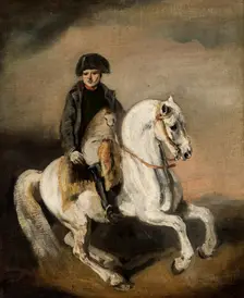 Napoleon on Horseback, c1846. Creator: Piotr Michalowski