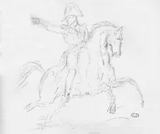 Napoleon on Horseback c18th century. Artist: Carle Vernet