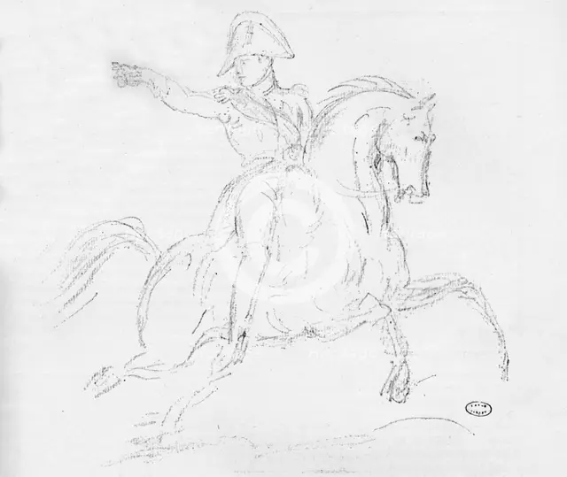 'Napoleon on Horseback', c18th century. Artist: Carle Vernet.