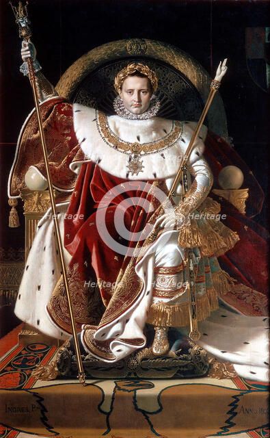 'Napoleon on his Imperial Throne', 1804. Artist: Napoleon Bonaparte I