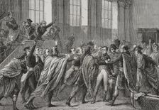 Napoleon on the 18th Brumaire in the Council of Five Hundred, the chamber of legislative…, 1879. Creator: Paul Perrichon