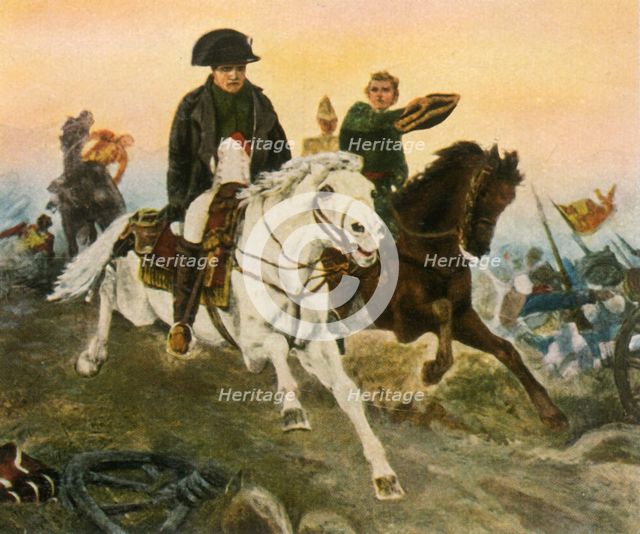 Napoleon on the retreat from Waterloo, 18 June 1815, (1936). Creator: Unknown.