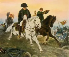 Napoleon on the retreat from Waterloo, 18 June 1815, (1936). Creator: Unknown