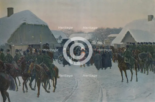 'Napoleon Leaving The French Army At Smorgoni', 1812, (1896).  Artist: Unknown.