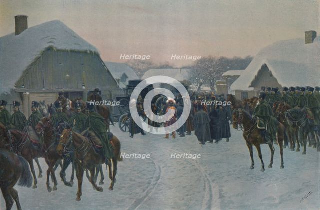 'Napoleon Leaving The French Army At Smorgoni', 1812, (1896).  Artist: Unknown.