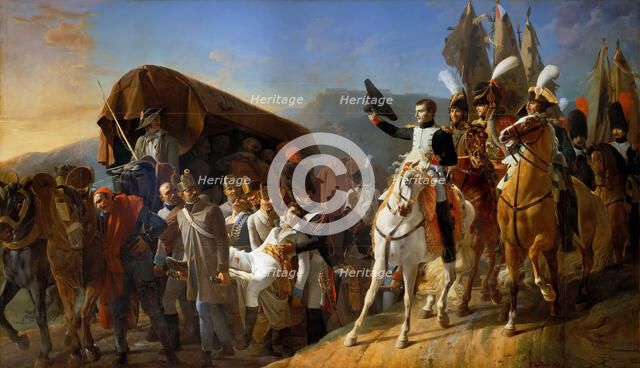 Napoleon Pays Homage to the Courage of the Wounded. Artist: Debret, Jean-Baptiste (1768-1848)