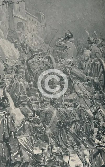 'Napoleon...Reaching The Convent at the Summit of the Guadarrama Mountains', 1808, (1896).  Artist: Unknown.