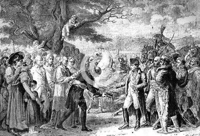 Napoleon receives the keys of Vienna, Schloss Schonbrunn, 13th November 1805 (1882-1884). Artist: Unknown