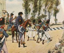 Napoleon's troops during the war against Austria, October 1805, (1936). Creator: Unknown