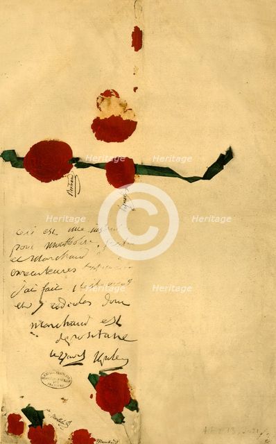 Napoleon's will, 16 April 1821, (1921). Creator: Unknown.