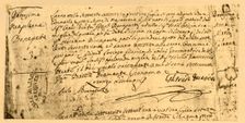 Napoleon's birth certificate, 19 July 1782, (1921). Creator: Unknown