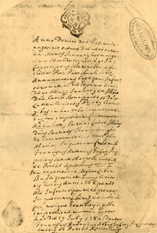 Napoleon's birth certificate, 21 July 1771, (1921). Creator: Unknown