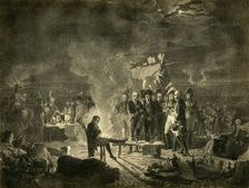 Napoleon's bivouac on the battlefield of Wagram during the night of 5-6 July 1809, (1921). Creator: Heinrich Guttenberg