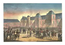 Napoleon's Departure from Fontainebleau, 20 April 1814, (c1850). Artists: Francois Pigeot, François-Louis Couché